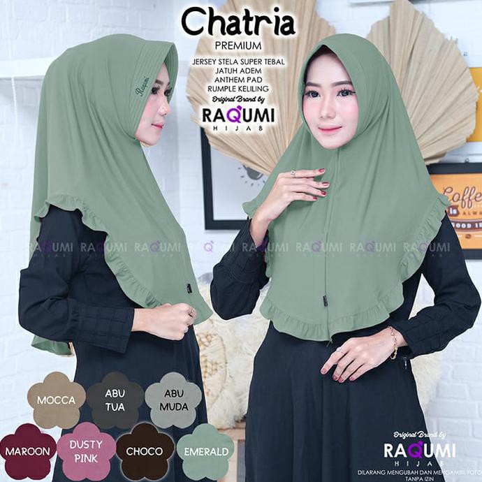 JILBAB CHATRIA JERSEY ORI RAQUMI HIJAB TERBARU AGUSTUS