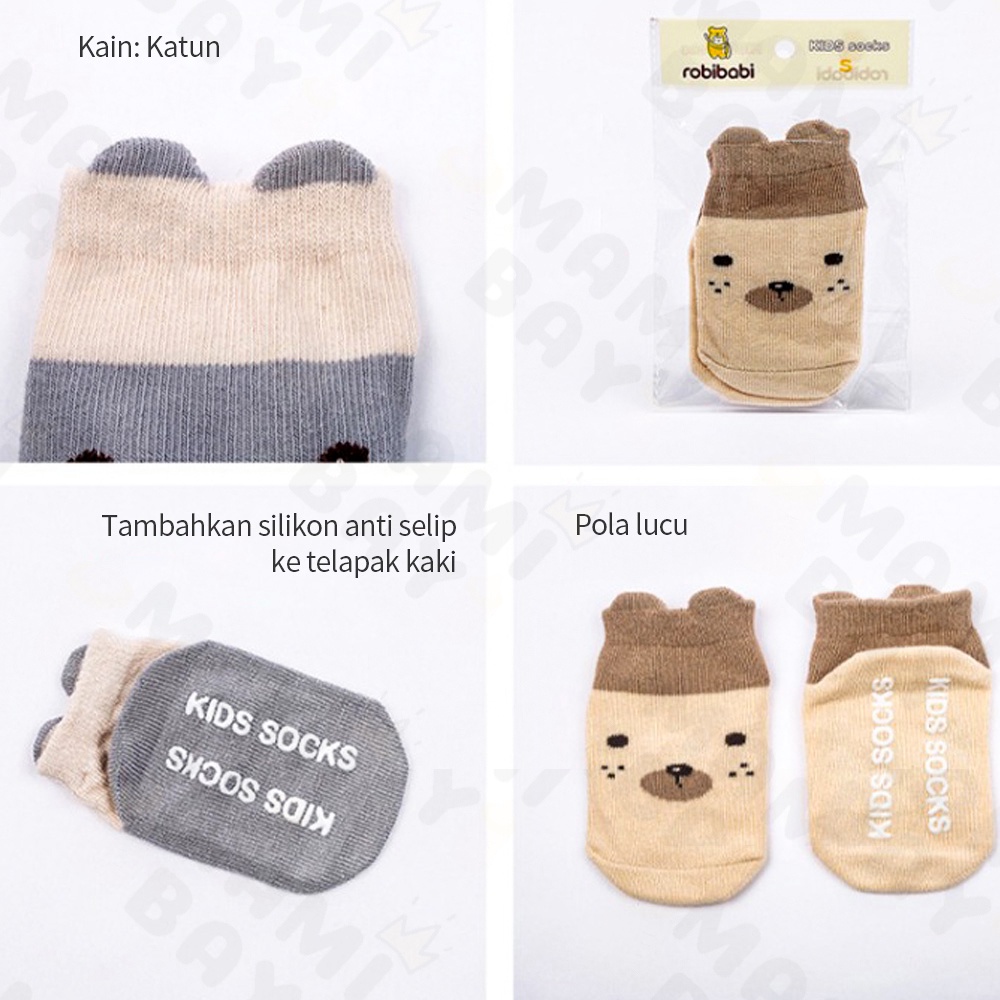 OKEYI Kaos kaki bayi pendek motif satwa kaos kaki anak anti slip