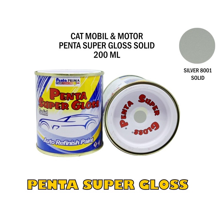 CAT PENTA SILVER 8001 200 gram - cat duco silver - cat mobil silver - cat motor silver - silver penta super gloss