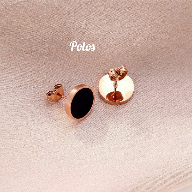 Anting Tusuk Titanium Asli Anti Karat &amp; Alergi Angka Romawi Fashion Korea Simple