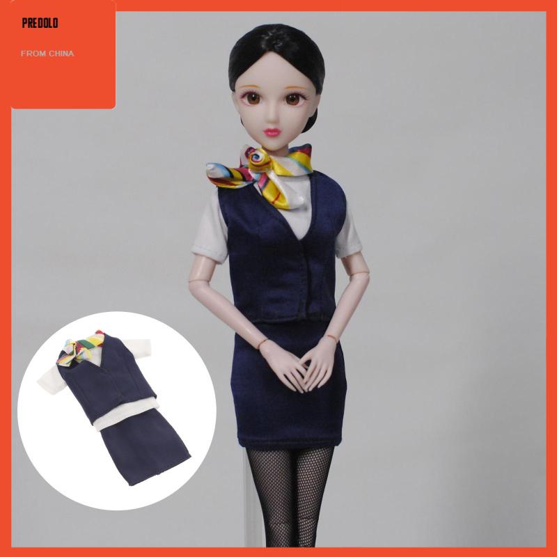 [In Stock] 1/6 BJD Doll Stewardess Suit for Blythe Baby Dolls Outfit Birthday Gift Blue