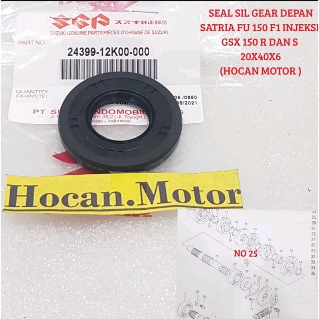 SEAL GEAR DEPAN SIL GIR DEPAN SATRIA FU 150 F1 INJEKSI  GSX 150 R S ORISINIL SGP 24399-12K00-000