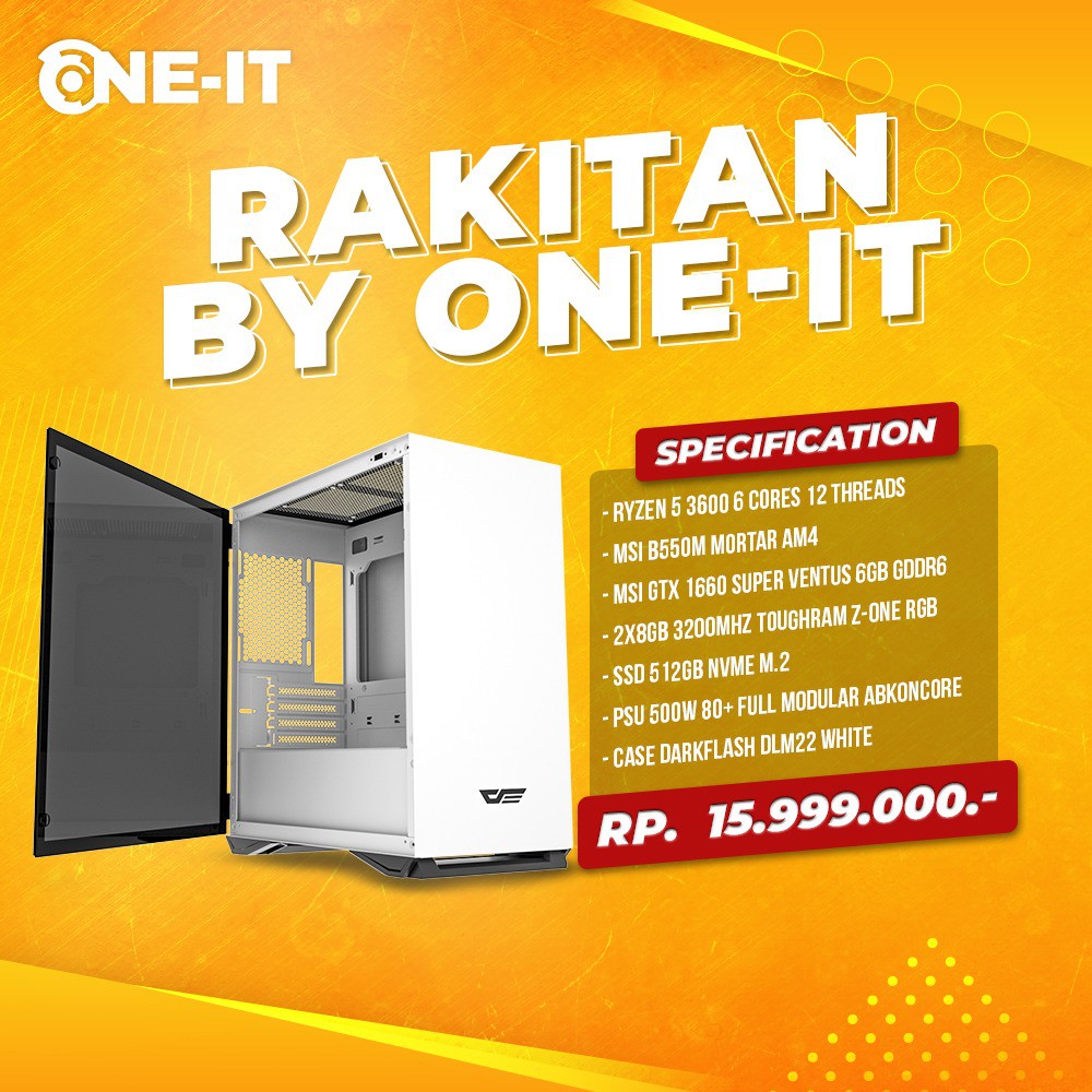 PC Rakitan Ryzen 5 3600 | GTX 1660 | 2x8 GB Ram | 512 GB SSD