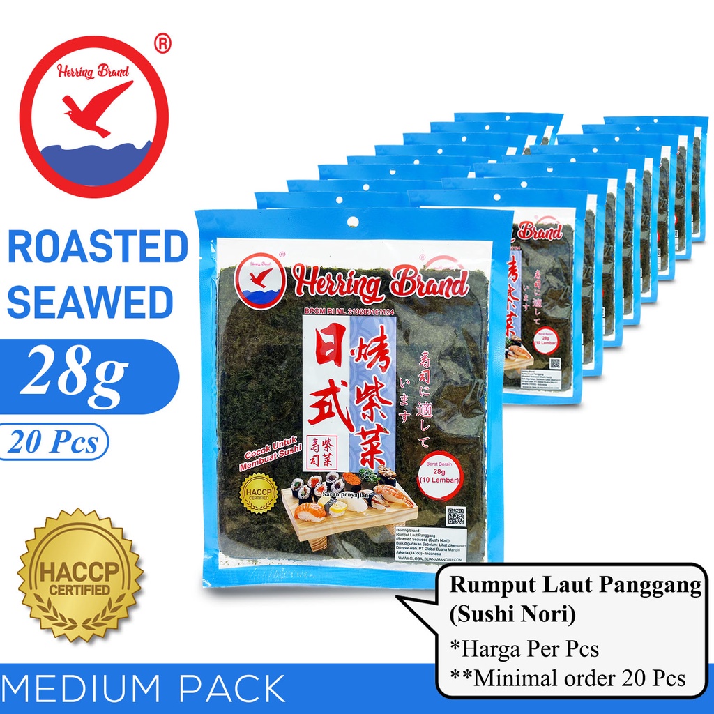 

Herring Brand Medium Pack Rumput Laut Sushi Nori 28g - 20pcs