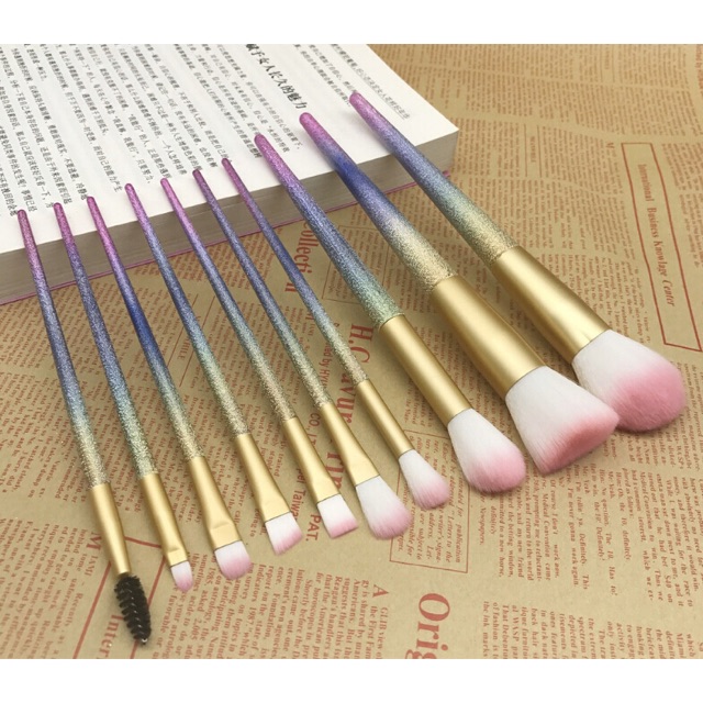 Unicorn Brush Make Up 10 in 1 - Multi-Color