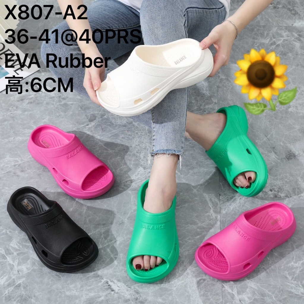 Sandal Karet Jelly Wedges Wanita import Model Terbaru Original Kekinian by AGUNG STYLE Balance X807-A2