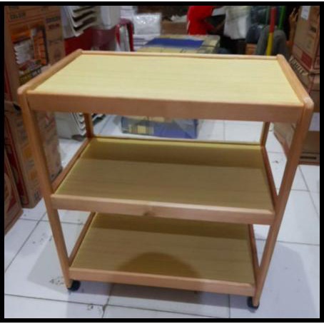 Rak Meja Tv Minimalis 3Susun Roda