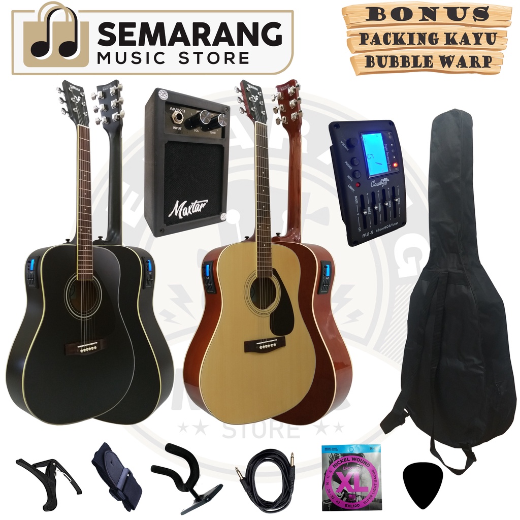 Gitar Akustik Elektrik F310 Equalizer Tuner Cowboy AW-5 Custom Paket Super Komplit