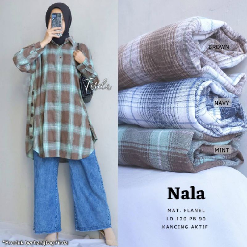 Tunik Nala Flanel Ld 120 Pj 90 Kancing Aktif