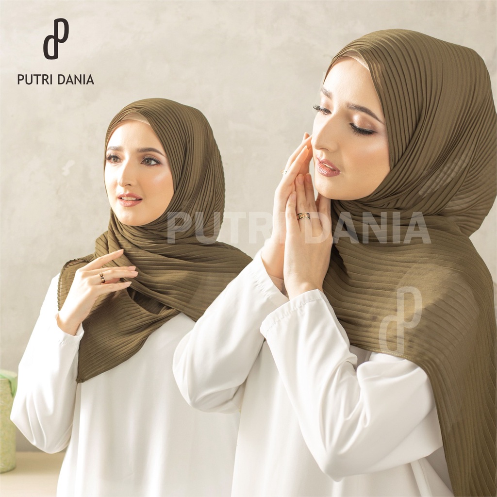 Putri dania Pahmina Plisket full ceruty babydoll / Pashmina plated