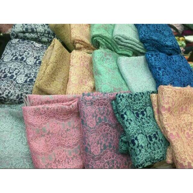 kain-bahan brukat/brokat renda lace