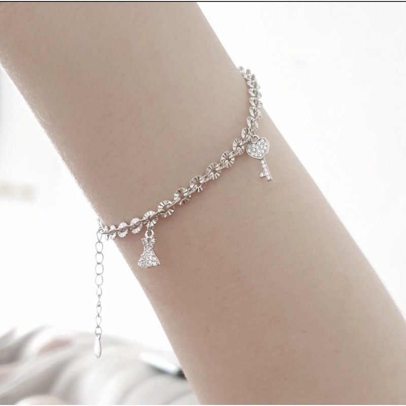 Gelang tangan perak 925 gelang tangan cewek perak 925 gelang tangan gantungan kunci dan pohon S436