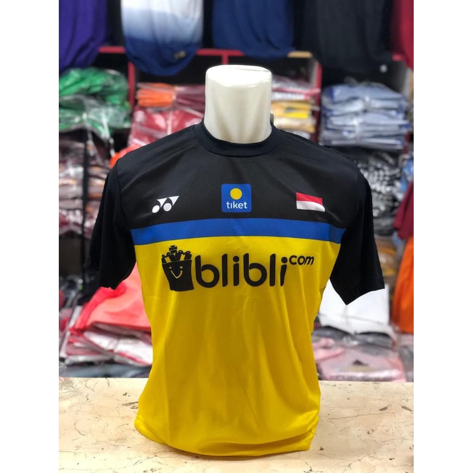 Baju Kaos Badminton Bulutangkis Yonex 2019 Hitam Kuning Top Quality