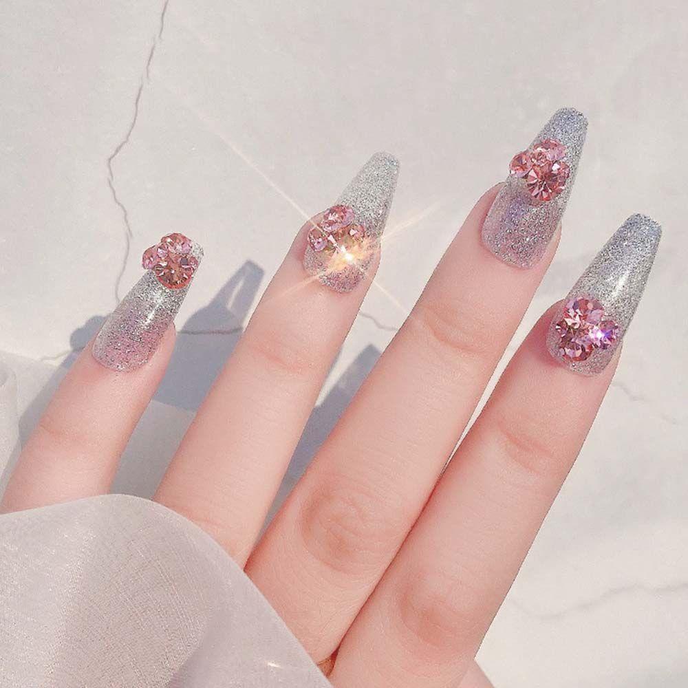 Augustina Nail Art Berlian Imitasi Trendi Halus Mengkilap Kuku Berlian Imitasi Super Flash Ceko Tumpuk Bor Alloy DIY Nail Art Dekorasi