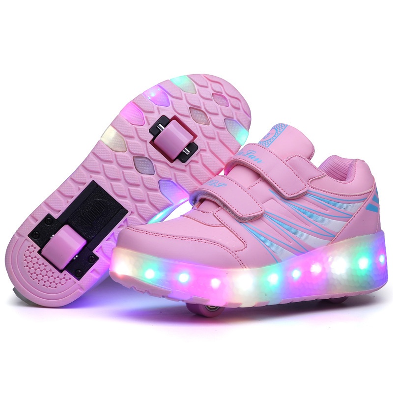 Sepatu Roda Heelys LED  Heelys Anak  Tak Terlihat Bercahaya Led Bercahaya Sepatu Ringan Dewasa Heely
