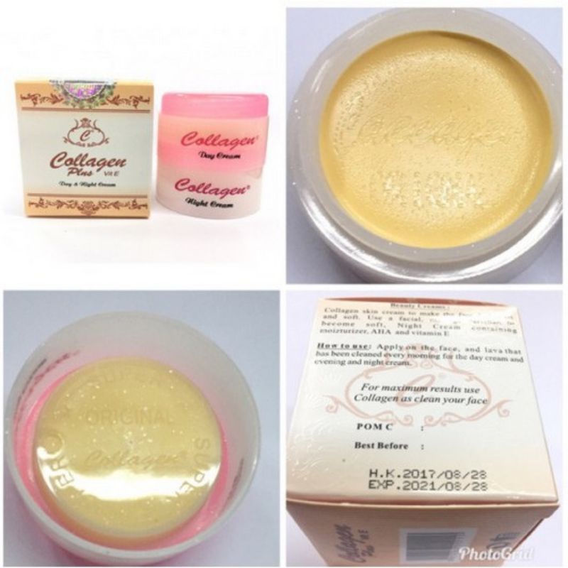 cream collagen import original, siang &amp; malam