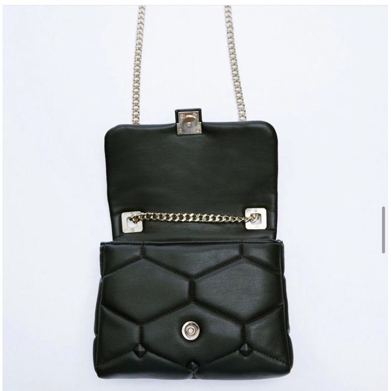 Zr Quilted Studded Crossbody  Bag