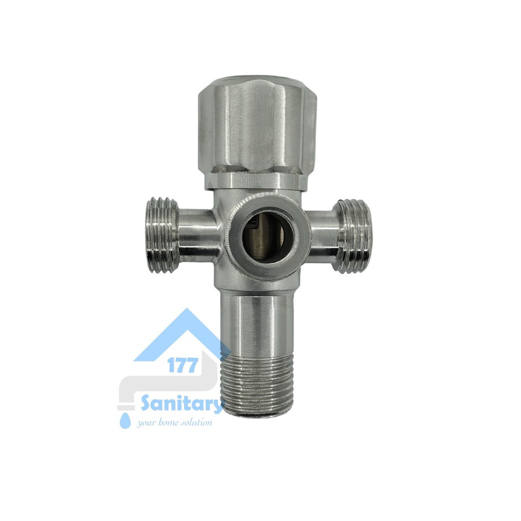 Stop Kran air Cabang 3 Stainless 304 GT- Keran air Shower Tee tiga triple kloset valve sambungan closet closed fleksibel valve angle faucet  /S11B