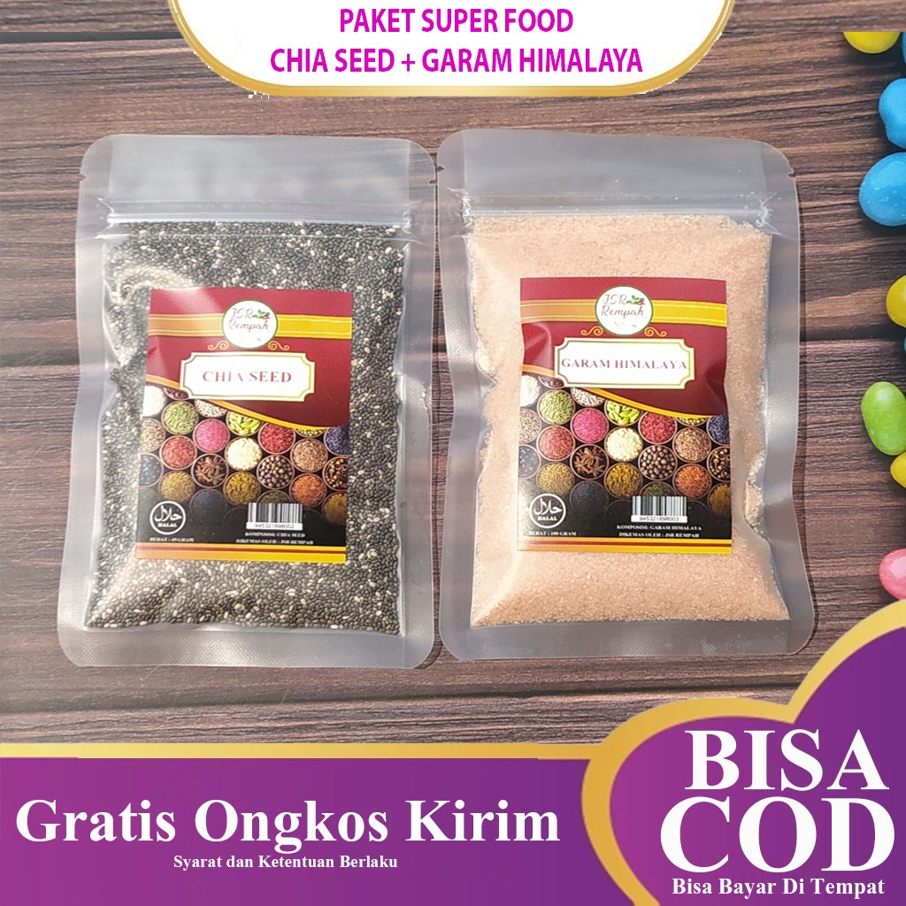 

Paket Super Food JSR Chia Seed + Garam Himalaya - By RAMUAN JSR