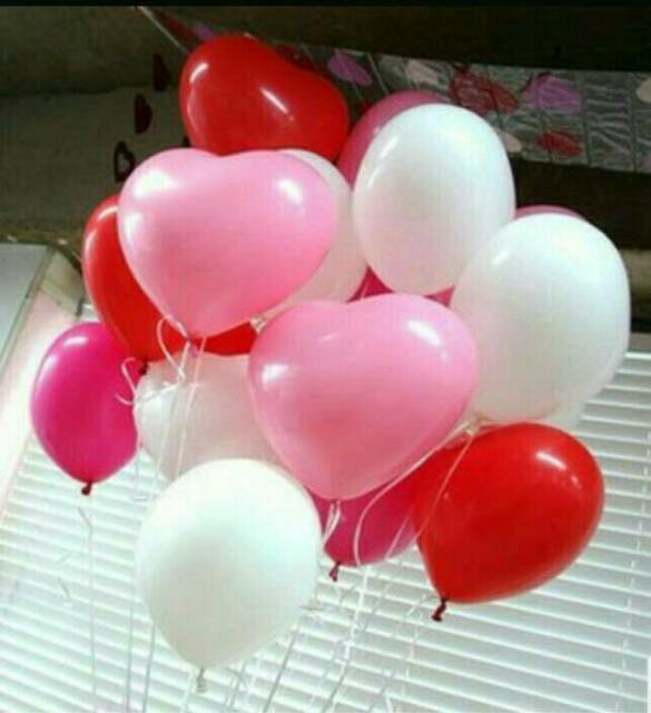 Balon Latex Bentuk Hati (ecer 10 biji)