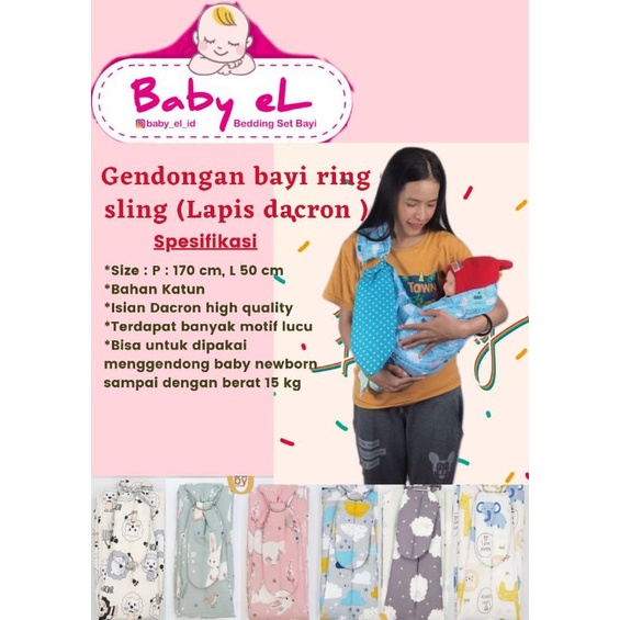 Gendongan Bayi Samping ring sling Traveling Bayi