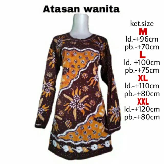 kaos panjang cewek size XL batik tulis tuban