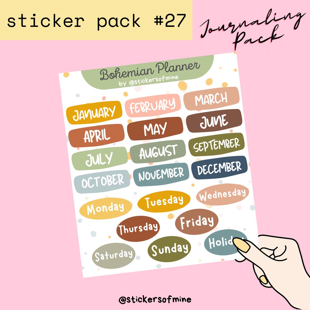 

Sticker Pack #27 | JOURNALING PACK - Bohemian Planner