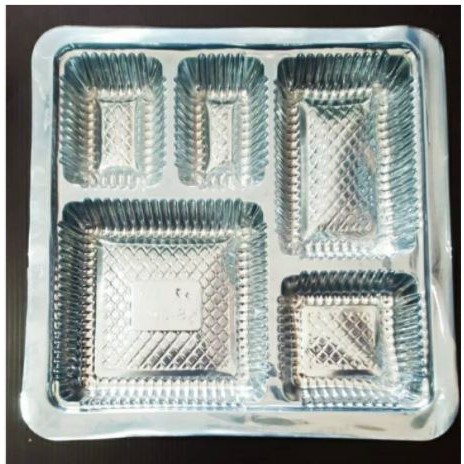 Mika sekat / Mika Makanan / Mika dus 20 x 20 sekat 5 Kotak isi 50 pcs