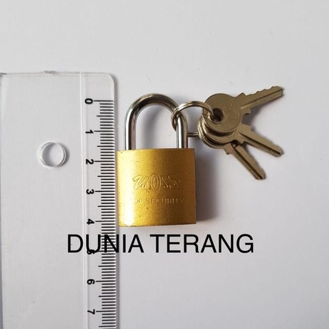 Gembok Besi CAT KUNING VION 25mm kotakan - Gembok Koper Tas Pintu Laci Lemari  Kuning Kecil Mini 25mm -  Yellow Iron Padlock 25mm