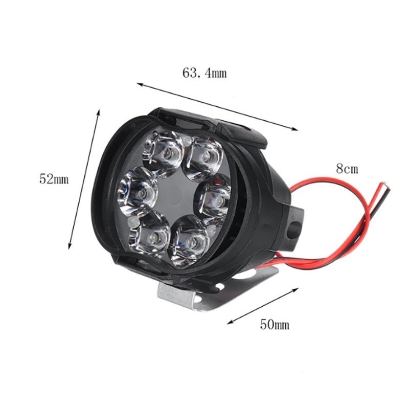 Lampu Tembak Sorot LED Spion Motor Work Light Cree 6 Mata 10 Watt 12V