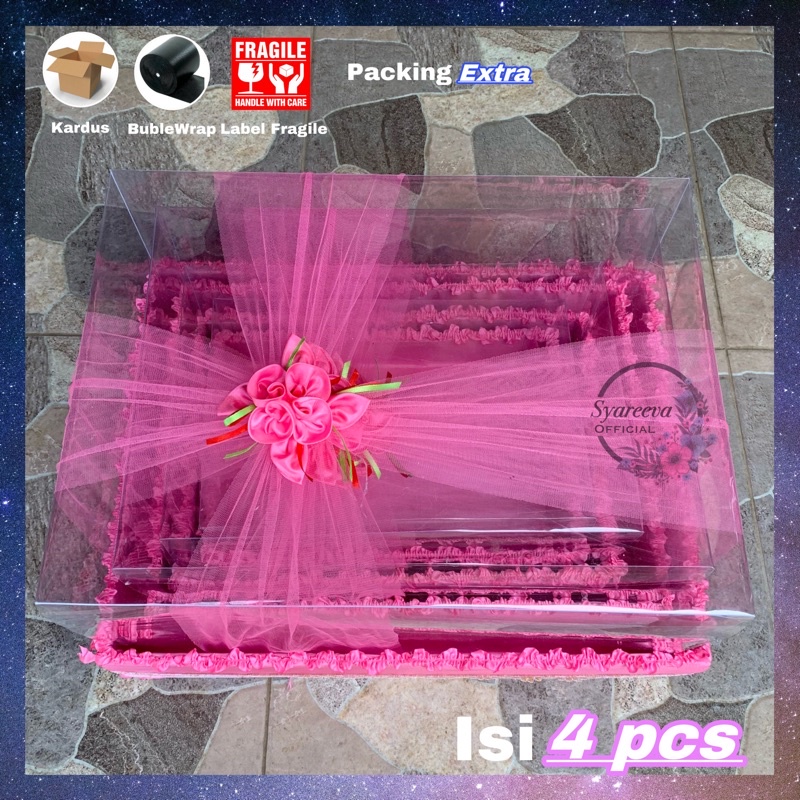 

[COD] Kotak Seserahan Pernikahan Hantaran Model Double Tile 4 Pcs