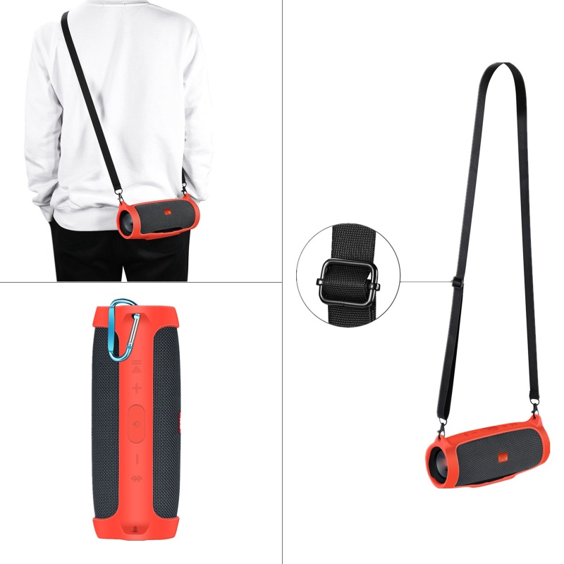 Cre Soft Case Silikon Dengan Carabiner Untuk Earphone JBL Charge Essential