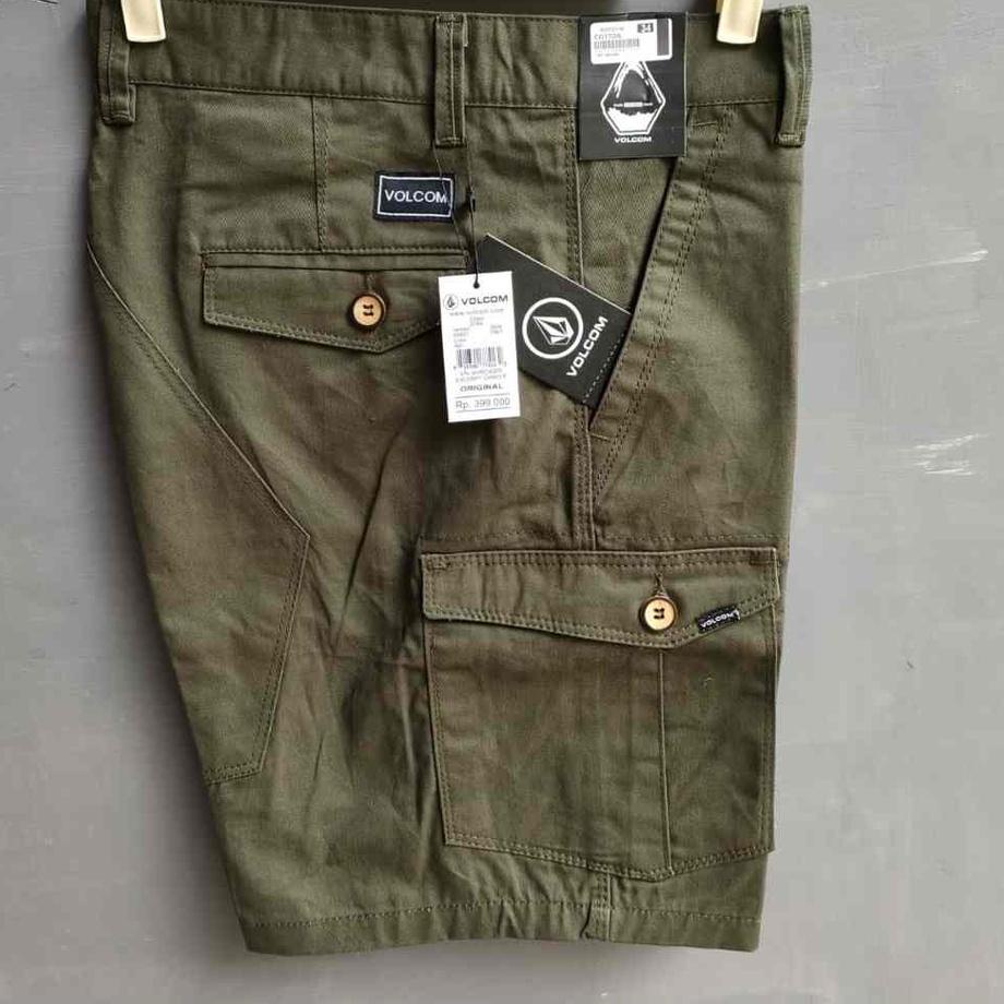 Termurah CELANA CARGO PENDEK ATAS LUTUT VOLCOM ORI FULL ACC(GARANSI RETUR)LOGO VOLCOM