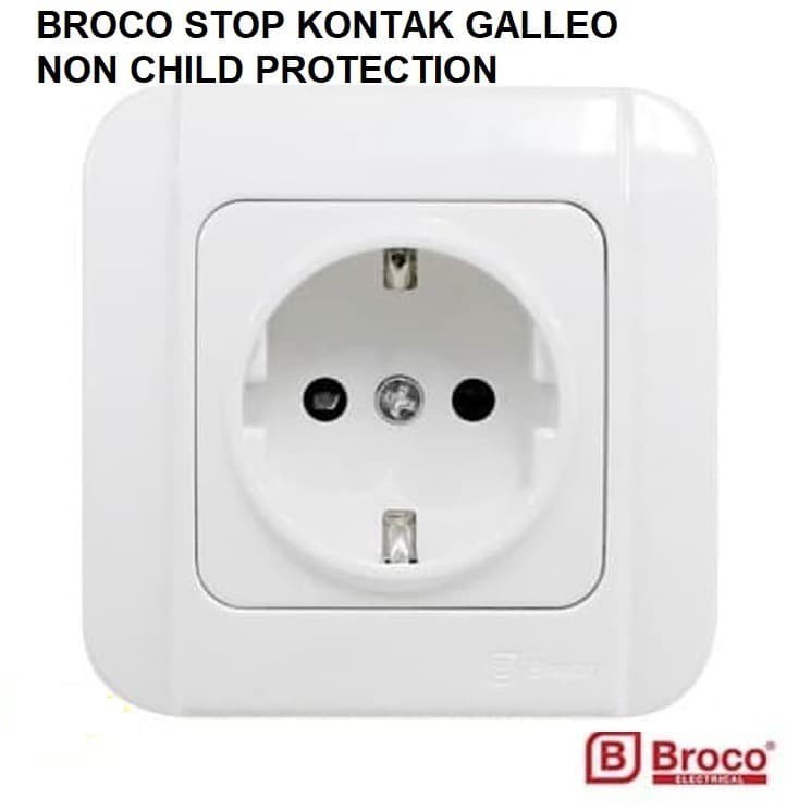 Broco Stop Kontak Galleo Non CP - Stopkontak Arde Putih White