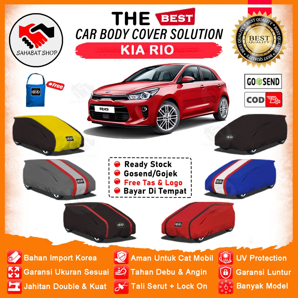 Sahabat Body Cover Mobil Kia Rio / Sarung Penutup Kia Rio Outdoor / Mantel Tutup Selimut Kelambu Kerodong Terpal Pelindung Kerudung Pembungkus Jas Mantol Tutupan Bungkus Mobil Kia Rio Waterproof Anti Air Model Orange