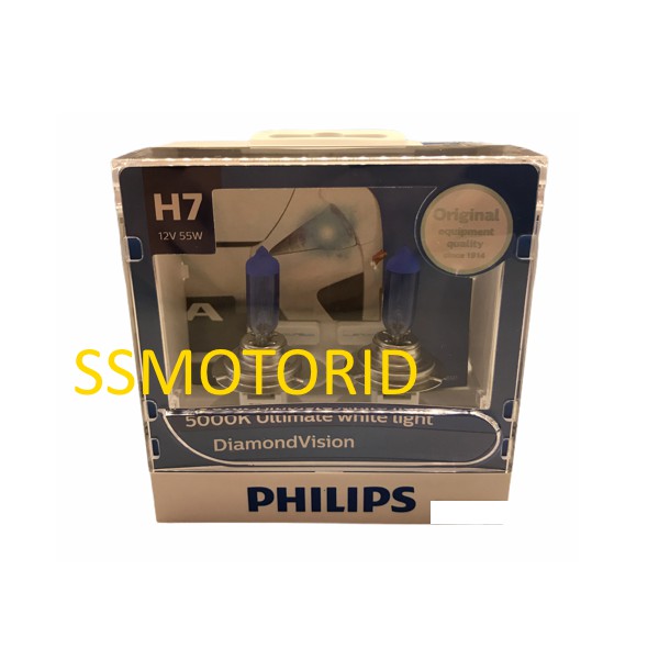 Philips Diamond Vision 5000K H7 Bohlam Lampu Mobil Putih