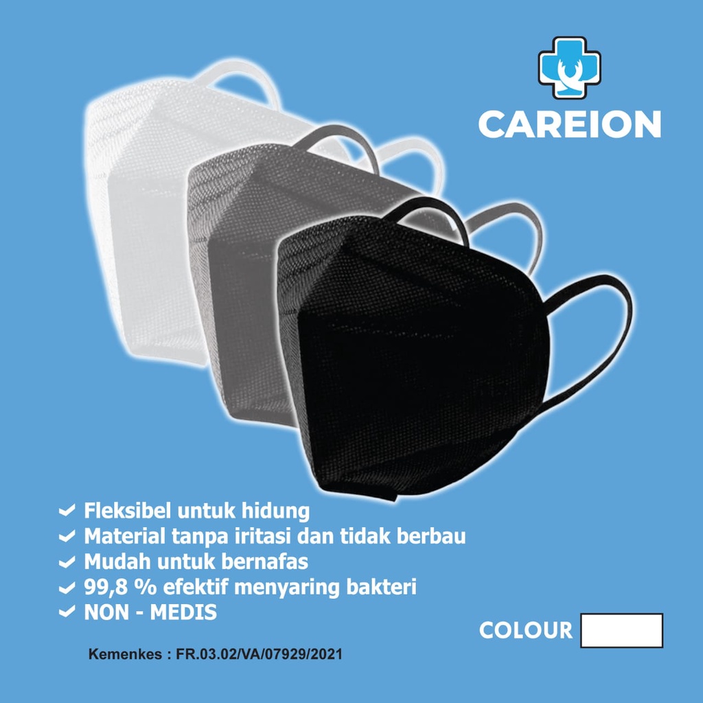 Masker KN95 HITAM Care ion  ISI 10 PCS Masker N95 Masker KN 95 Masker KN95 Hijab Hitam Careion