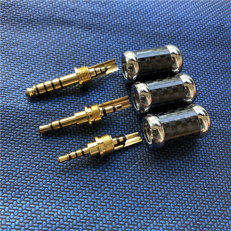 Adapter Audio Earphone Seiko Diy 3.5mm 4.4mm 2.5mm Bahan Karbon Fiber