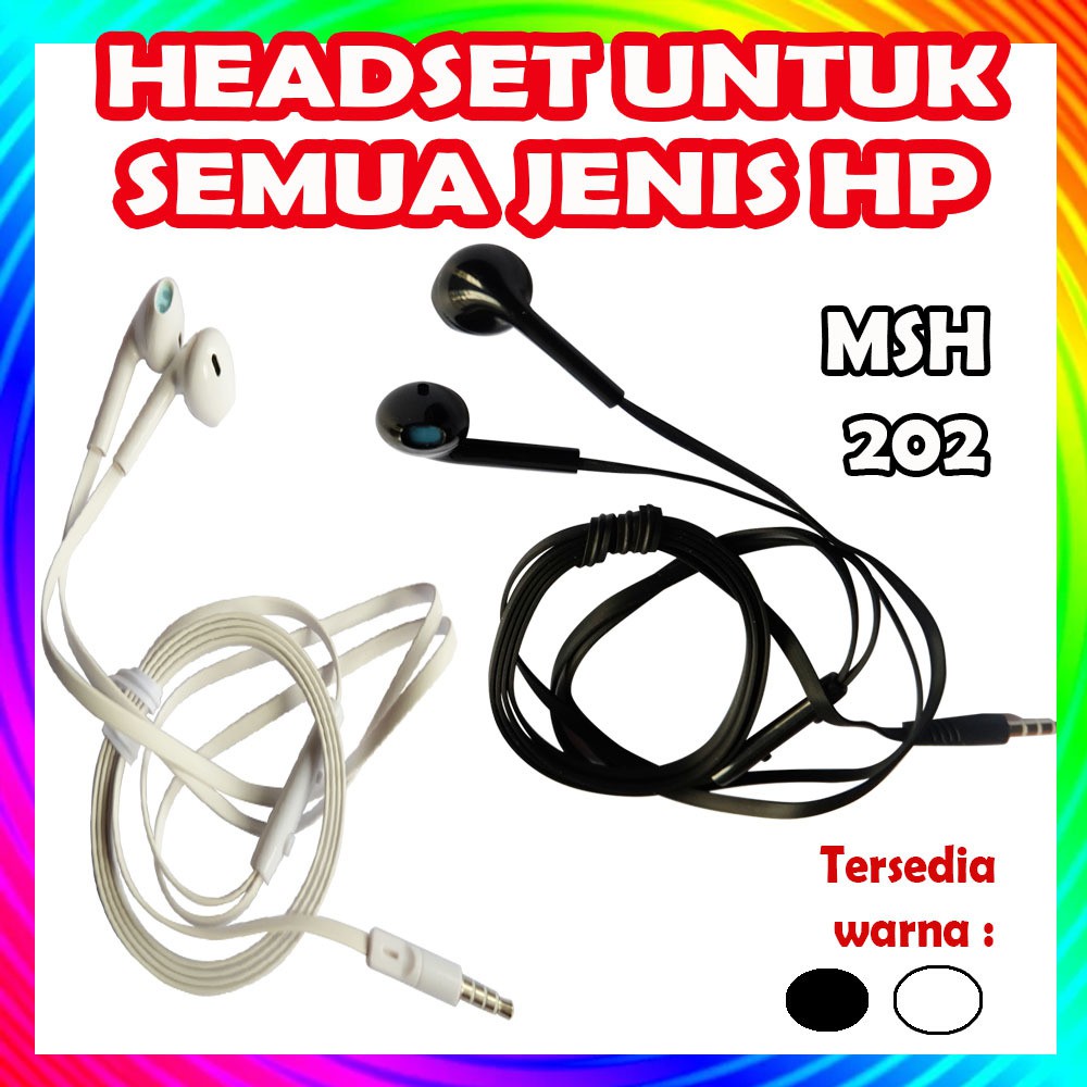 MSH [ PREMIUM ] Handsfree Headset Earphone Handfree jack 3.5 mm Suara Bass Kuat