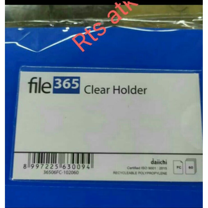 

clear holder.daiichi.ukuran.FC/folio.60.pocket