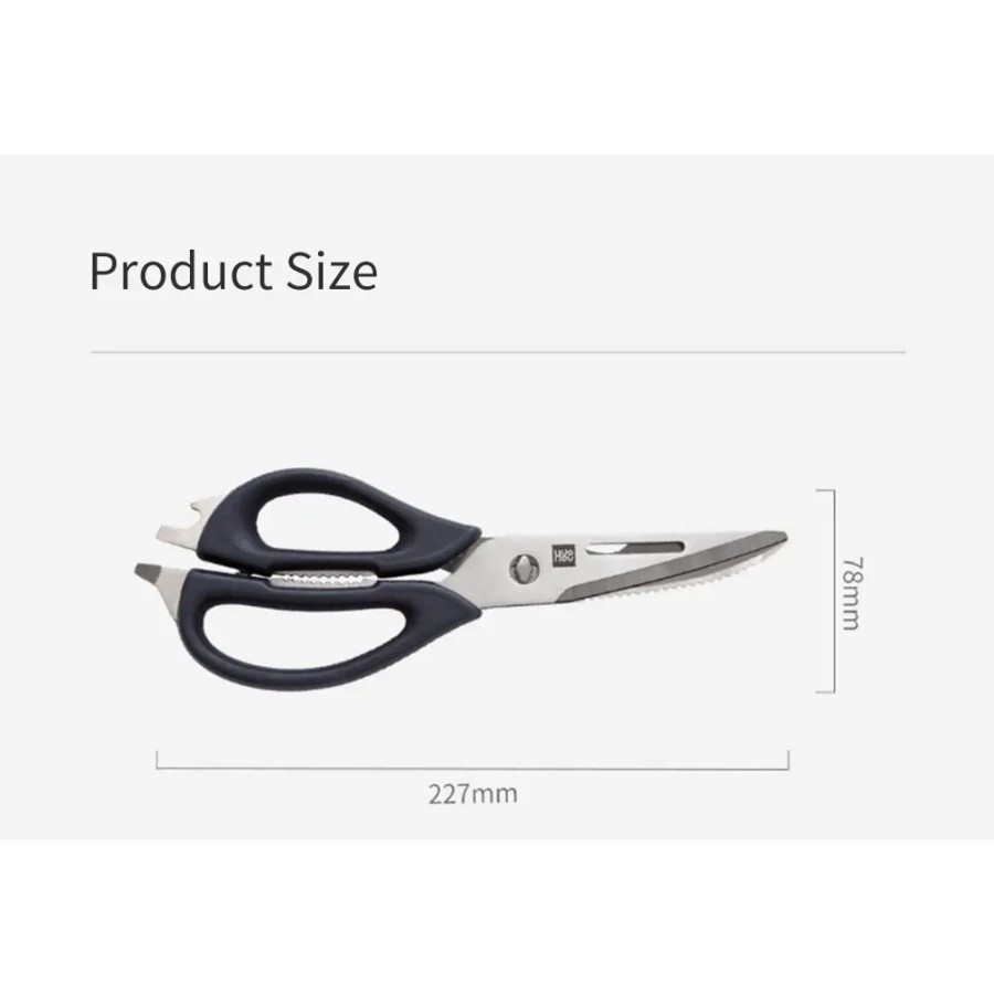 Huohou Gunting Dapur Multifunctional Detachable Scissors - HU0062 - Black