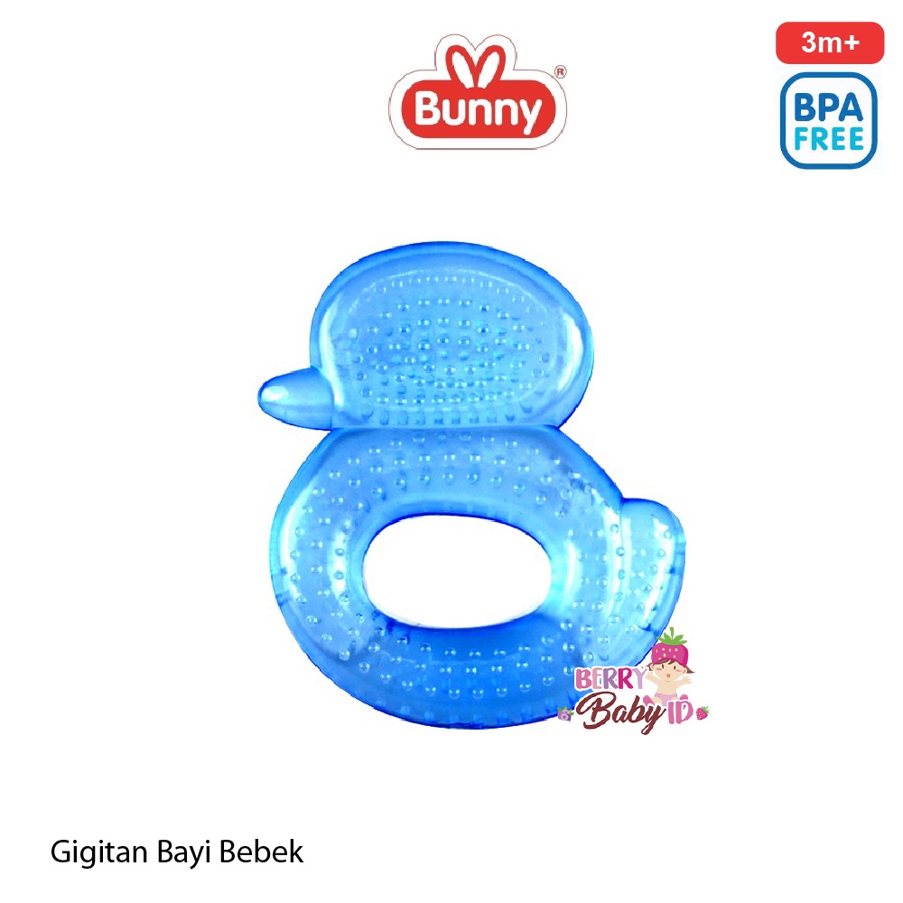 Lusty Bunny Mainan Gigitan Bayi Silikon Water Filled Teether Duck Fish Berry Mart