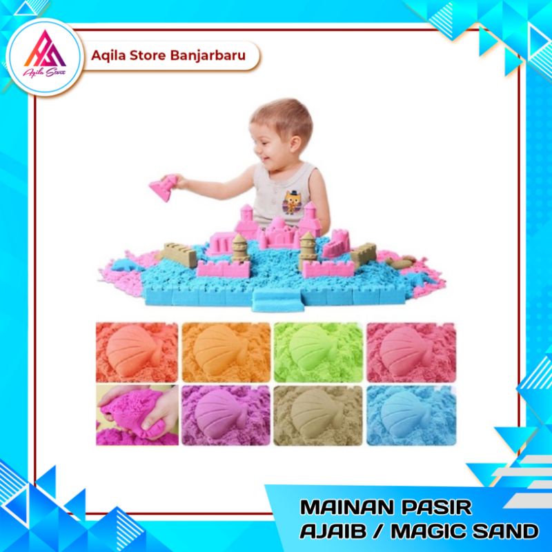 Mainan Pasir Ajaib Anak 1kg / Pasir Anak Mainan 1kg 1 Set + Cetakan