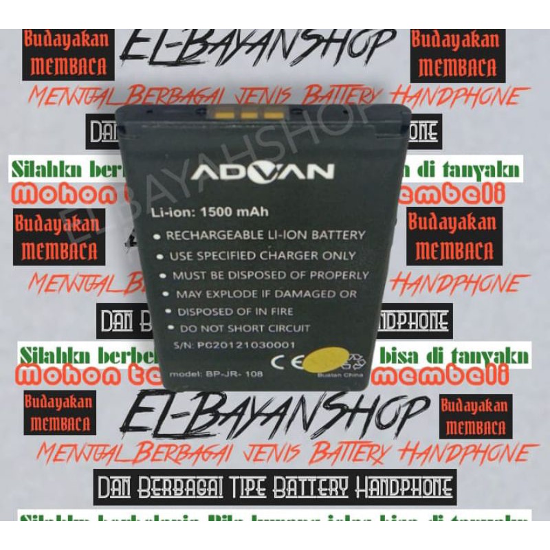 Batrai ADVAN JR-108 JEZT Batre Jr108 HOTSPOT WIFI KONEKTOR Di TENGAH Original