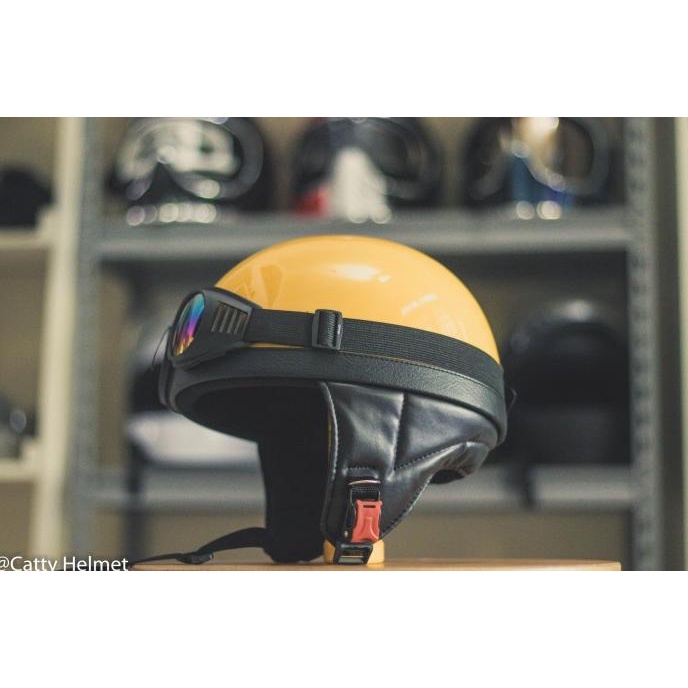 Helm Chip Jungli Goggle Rainbow - Kuning