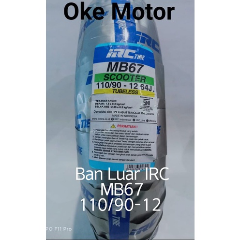 Ban Luar IRC MB67 110/90-12