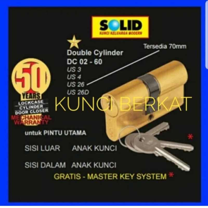 Kunci Solid Komplite/HRE Solid 6141 BL Lengkap Body dan Kunci/61.41 Black/Hitam