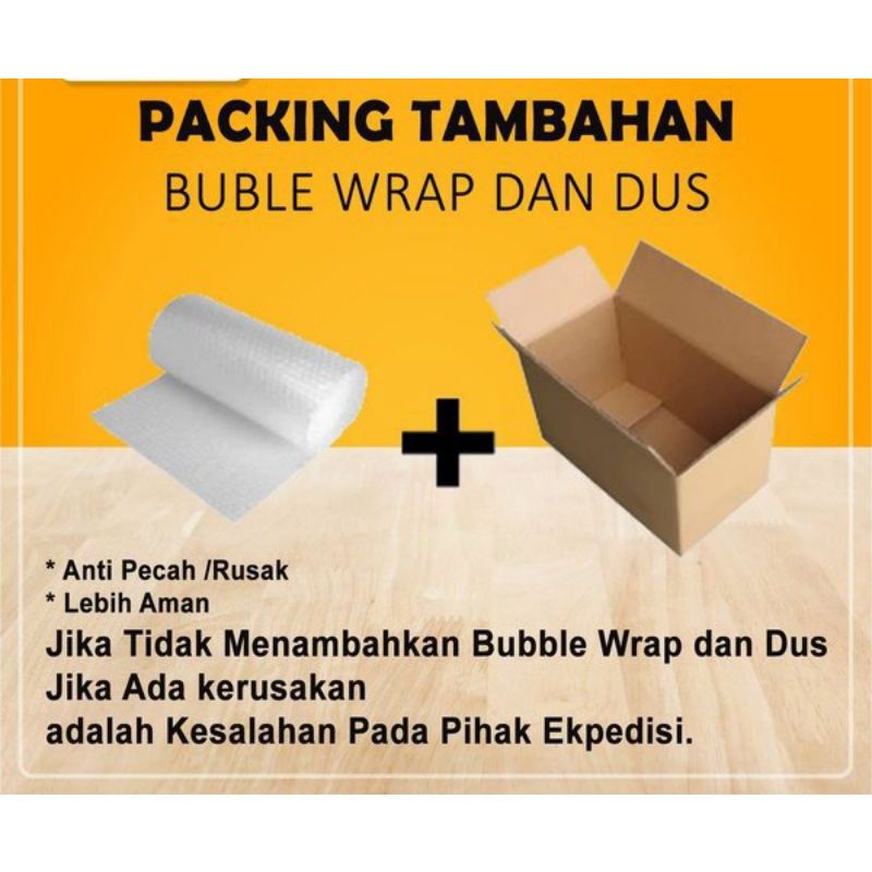 Packingan tambahan kerdus + bubble wrap