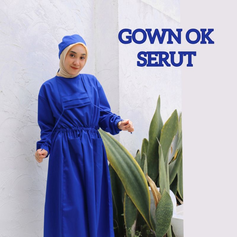 GOWN MEDIS KERUT / GOWN OK MODEL KERUT / JUBAH OPERASI