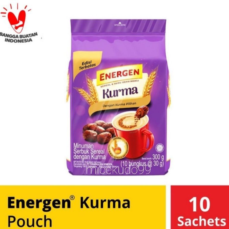 

ENERGEN KURMA 10 SACHET @ 30 GRAM POUCH / MINUMAN SEREAL / CEREAL DRINK